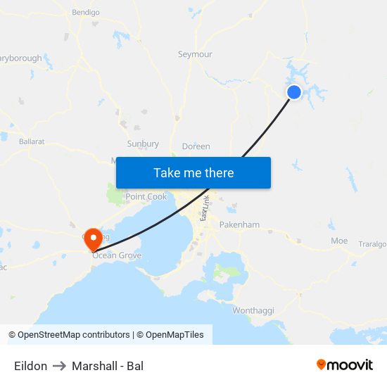 Eildon to Marshall - Bal map