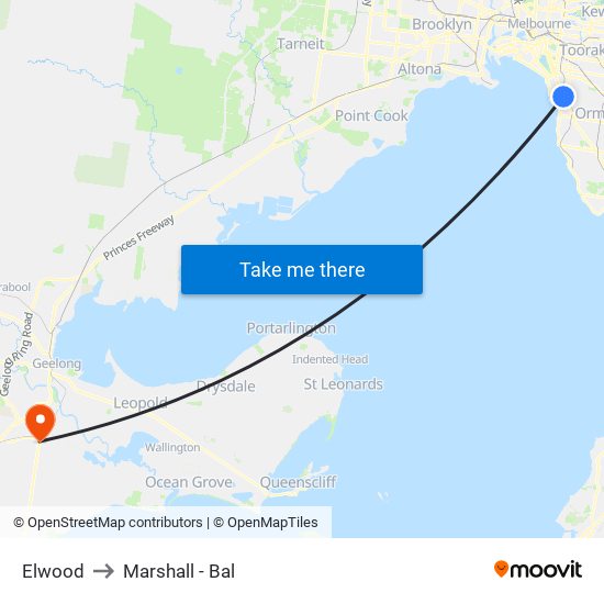 Elwood to Marshall - Bal map