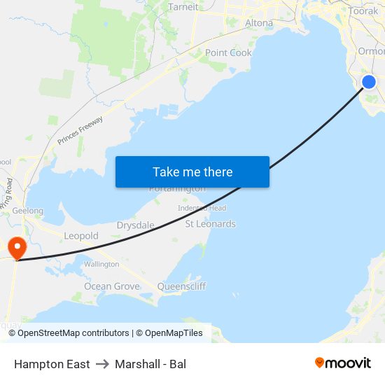 Hampton East to Marshall - Bal map