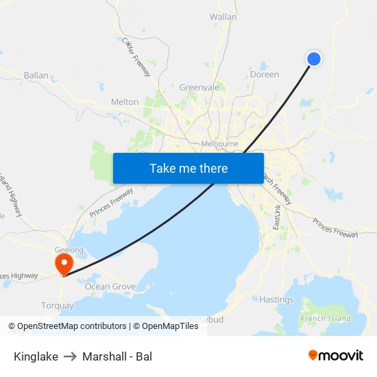 Kinglake to Marshall - Bal map