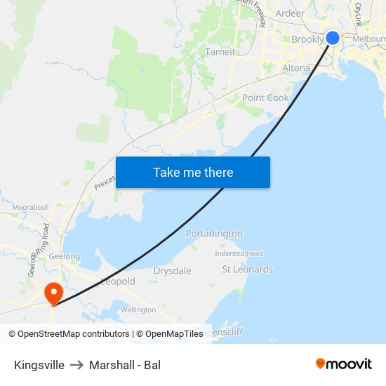 Kingsville to Marshall - Bal map