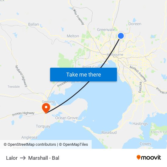 Lalor to Marshall - Bal map