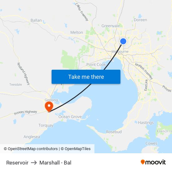 Reservoir to Marshall - Bal map