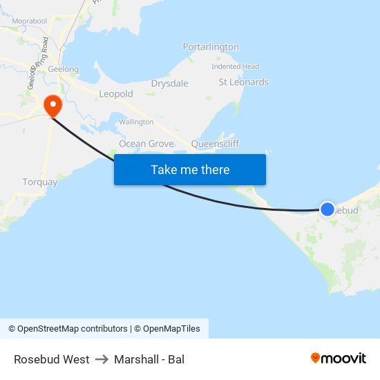 Rosebud West to Marshall - Bal map