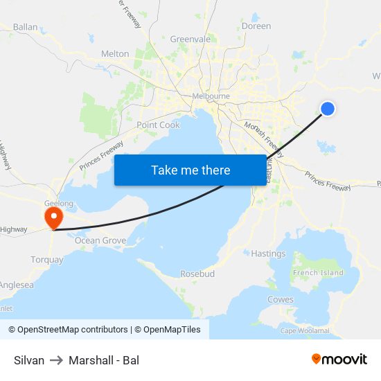 Silvan to Marshall - Bal map