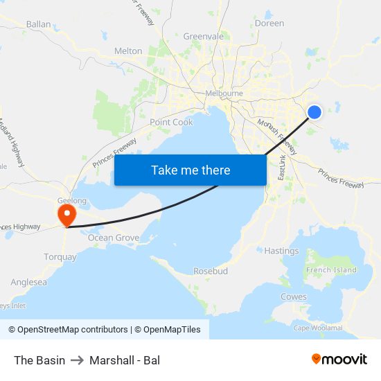 The Basin to Marshall - Bal map