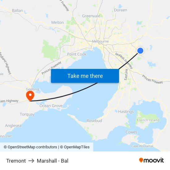 Tremont to Marshall - Bal map