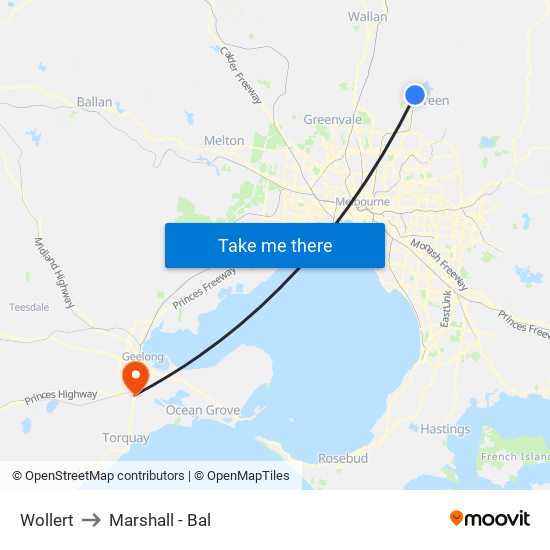 Wollert to Marshall - Bal map