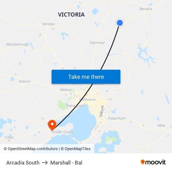 Arcadia South to Marshall - Bal map