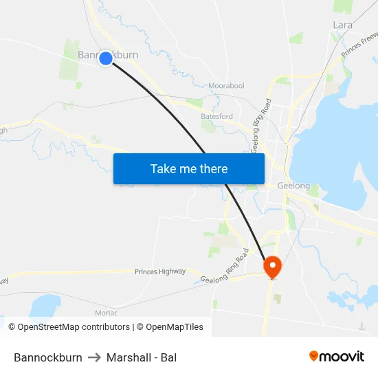 Bannockburn to Marshall - Bal map