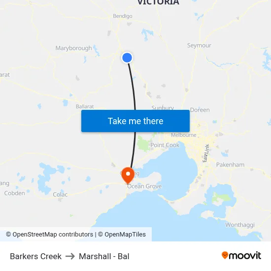 Barkers Creek to Marshall - Bal map