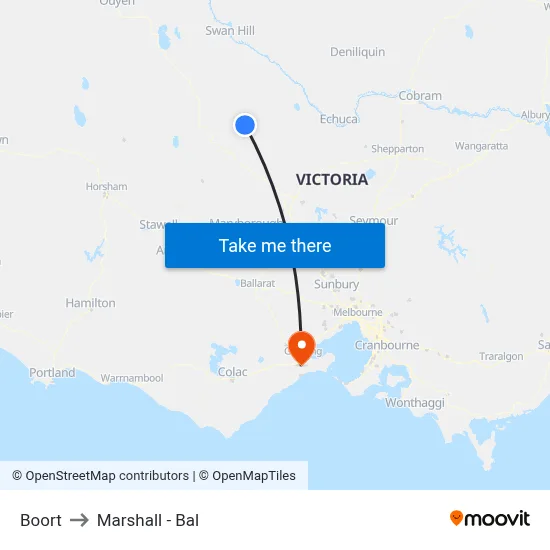 Boort to Marshall - Bal map