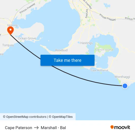 Cape Paterson to Marshall - Bal map
