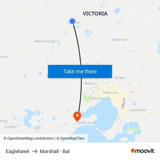 Eaglehawk to Marshall - Bal map