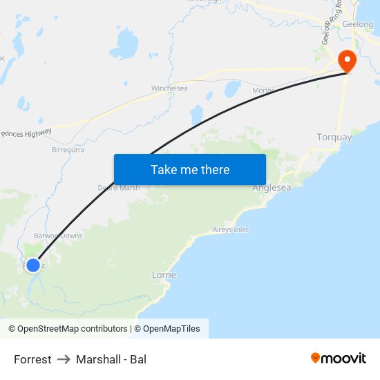 Forrest to Marshall - Bal map