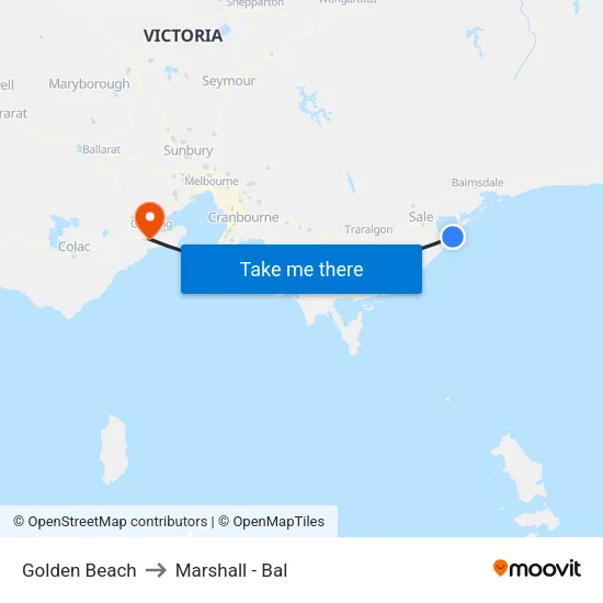 Golden Beach to Marshall - Bal map