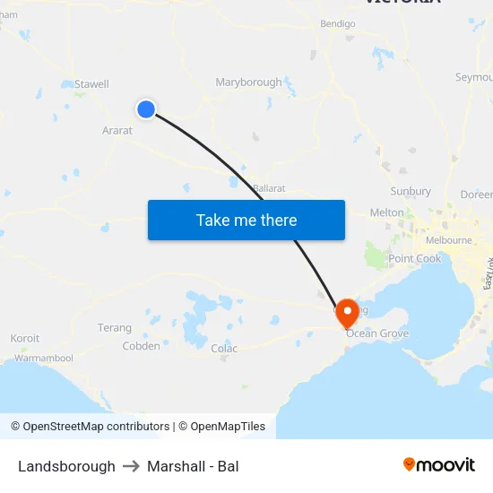 Landsborough to Marshall - Bal map