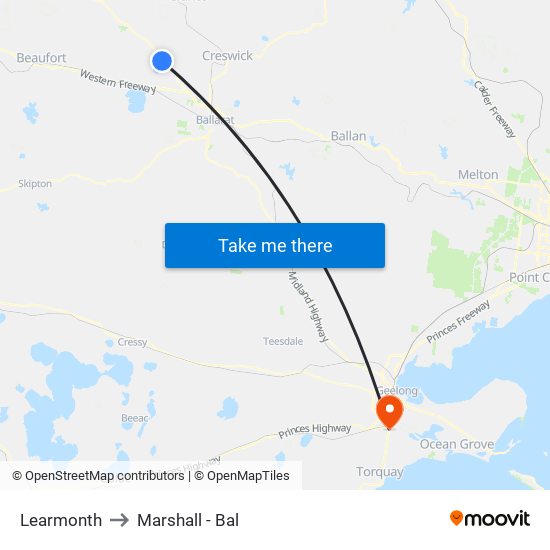 Learmonth to Marshall - Bal map