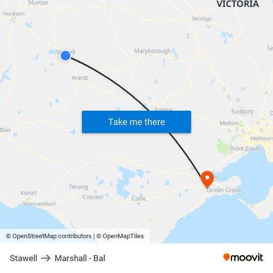 Stawell to Marshall - Bal map