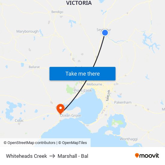 Whiteheads Creek to Marshall - Bal map