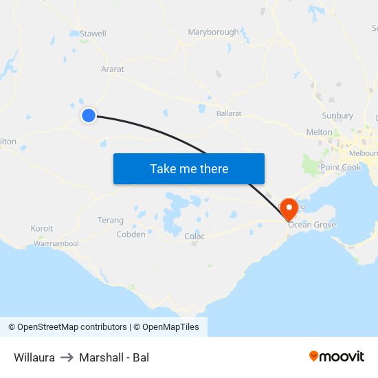 Willaura to Marshall - Bal map