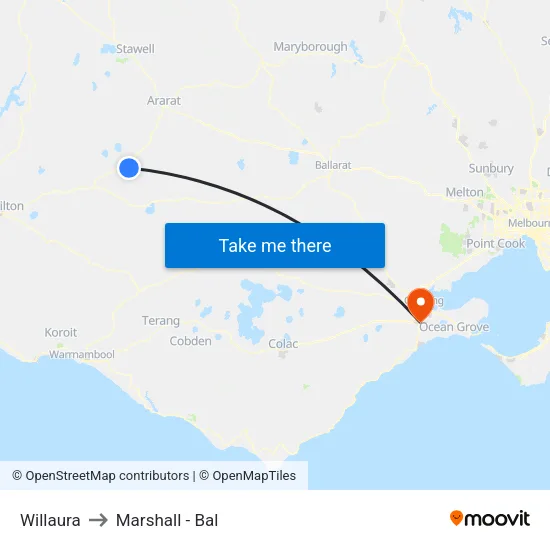 Willaura to Marshall - Bal map