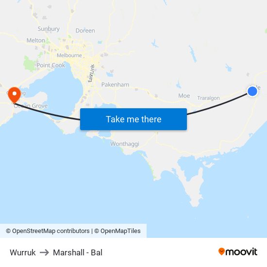 Wurruk to Marshall - Bal map