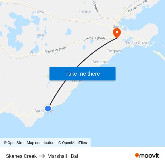 Skenes Creek to Marshall - Bal map