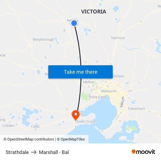 Strathdale to Marshall - Bal map