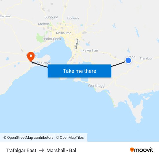 Trafalgar East to Marshall - Bal map