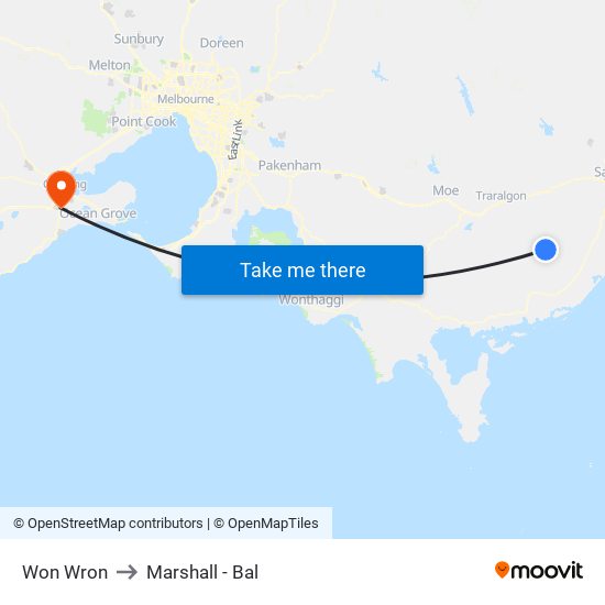 Won Wron to Marshall - Bal map