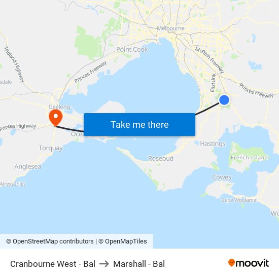 Cranbourne West - Bal to Marshall - Bal map