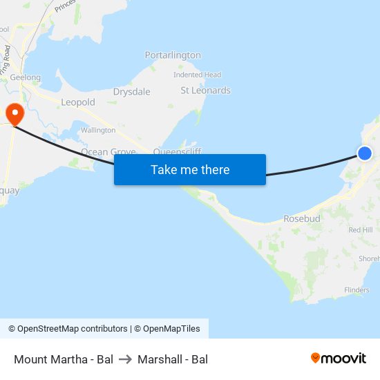 Mount Martha - Bal to Marshall - Bal map