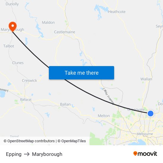 Epping to Maryborough map