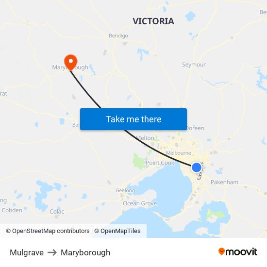 Mulgrave to Maryborough map