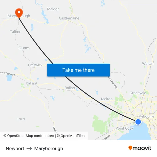 Newport to Maryborough map