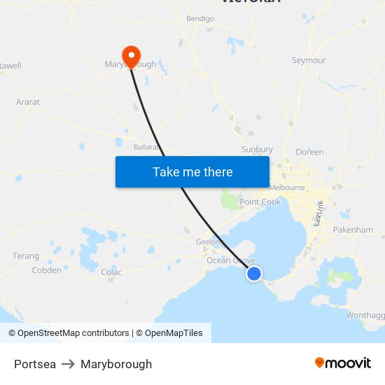 Portsea to Maryborough map