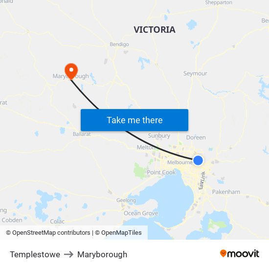 Templestowe to Maryborough map