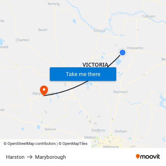 Harston to Maryborough map