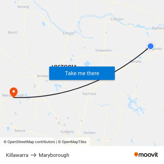 Killawarra to Maryborough map