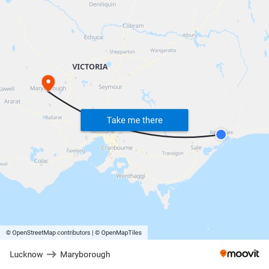 Lucknow to Maryborough map