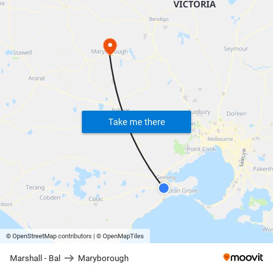 Marshall - Bal to Maryborough map