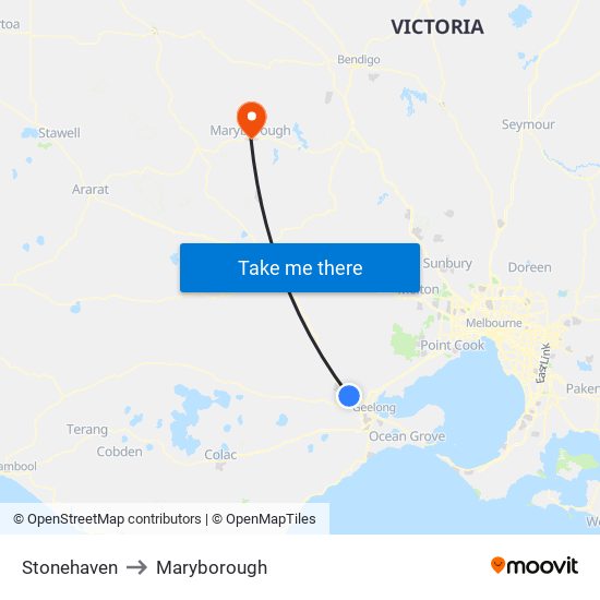 Stonehaven to Maryborough map