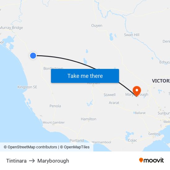 Tintinara to Maryborough map