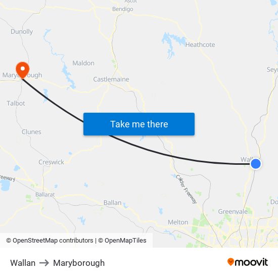 Wallan to Maryborough map