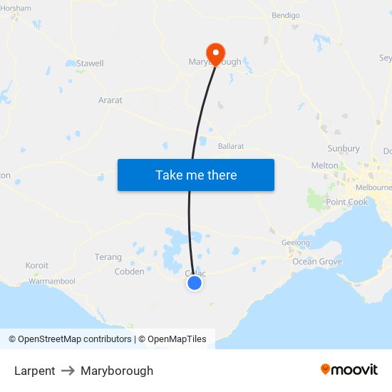 Larpent to Maryborough map