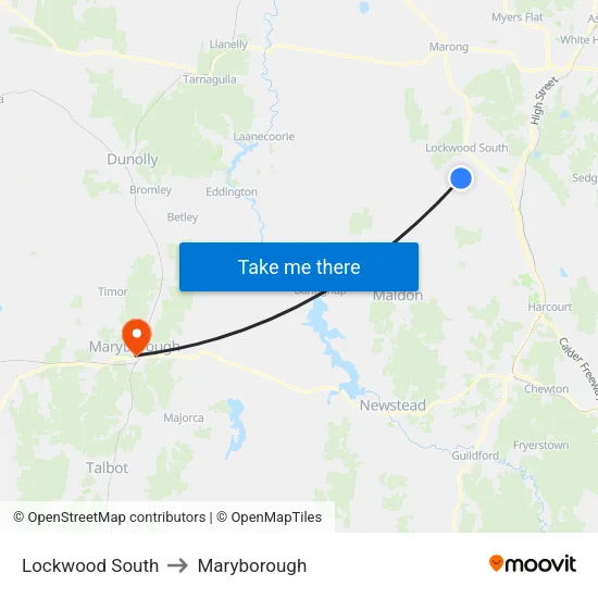 Lockwood South to Maryborough map