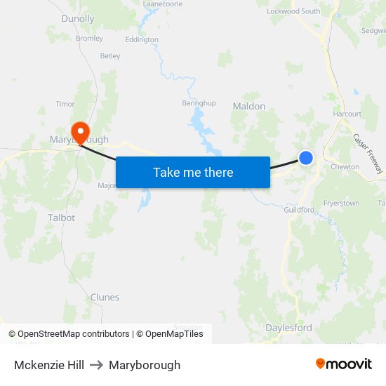 Mckenzie Hill to Maryborough map