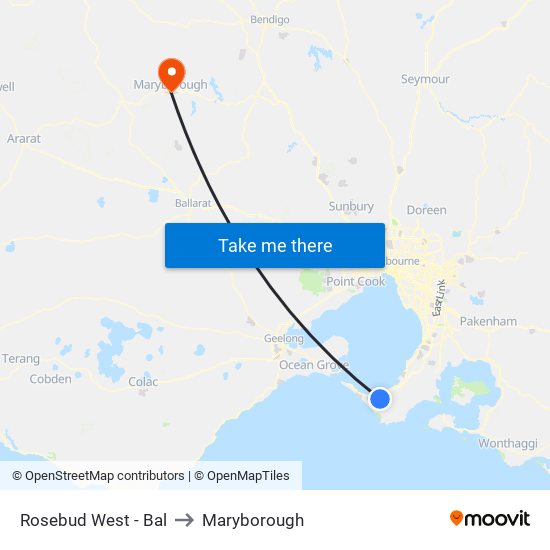 Rosebud West - Bal to Maryborough map