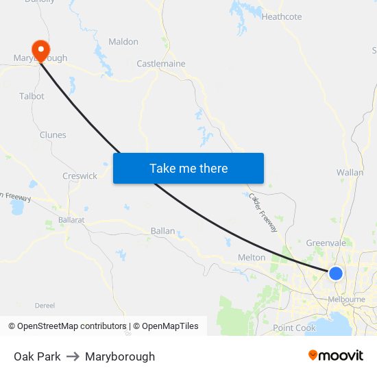 Oak Park to Maryborough map